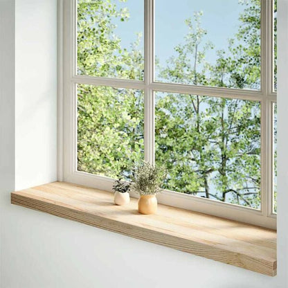 244644 - VIDAXL Praga Dritaresh 2 copë të patrajtuara 100x30x2 cm Dru Lisi i Masëm