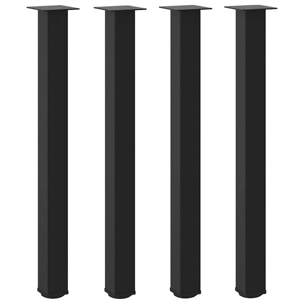 291312 - VIDAXL Këmbë Tavoline Bari 4 copë, të Zeza, Çelik 90-92 cm