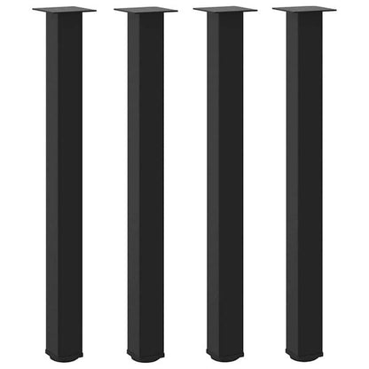 291312 - VIDAXL Këmbë Tavoline Bari 4 copë, të Zeza, Çelik 90-92 cm