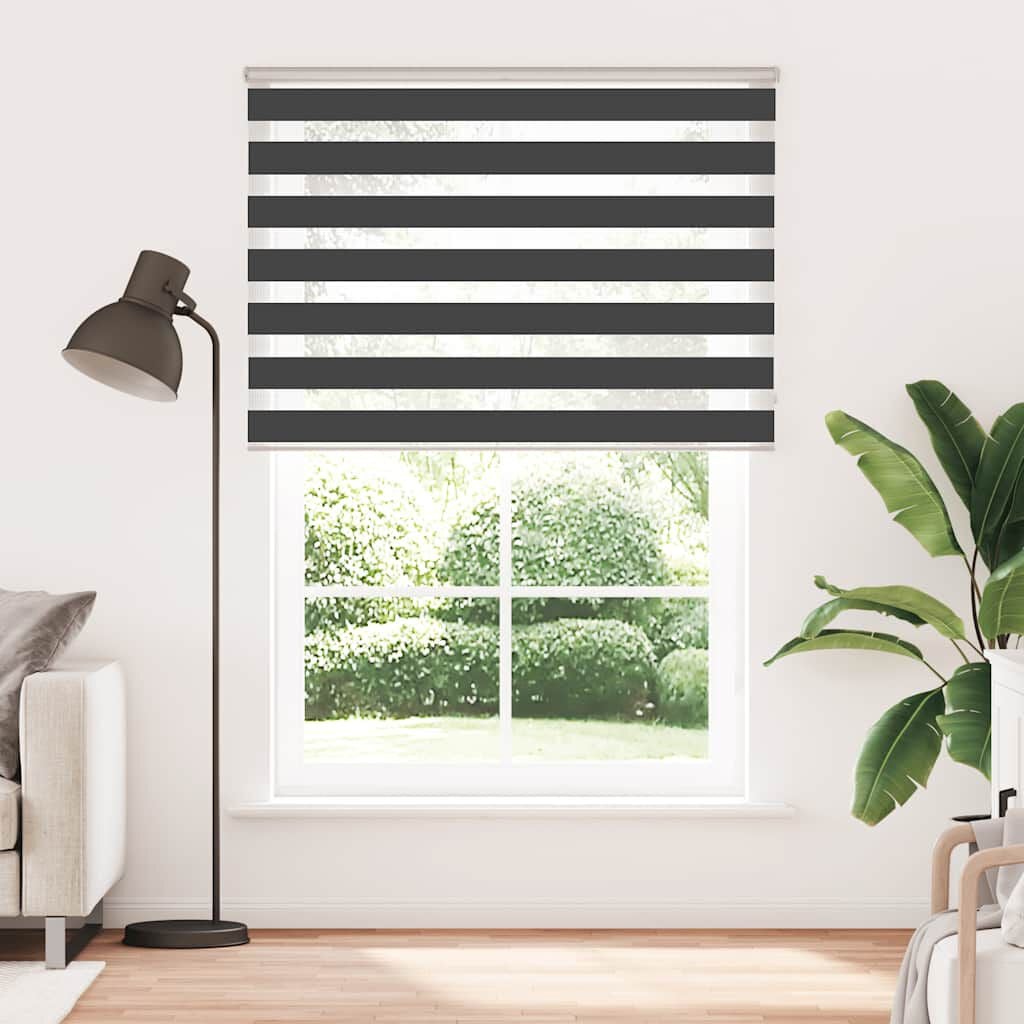 265310 - VIDAXL Perde Zebra e Zezë 155x200 cm Poliester