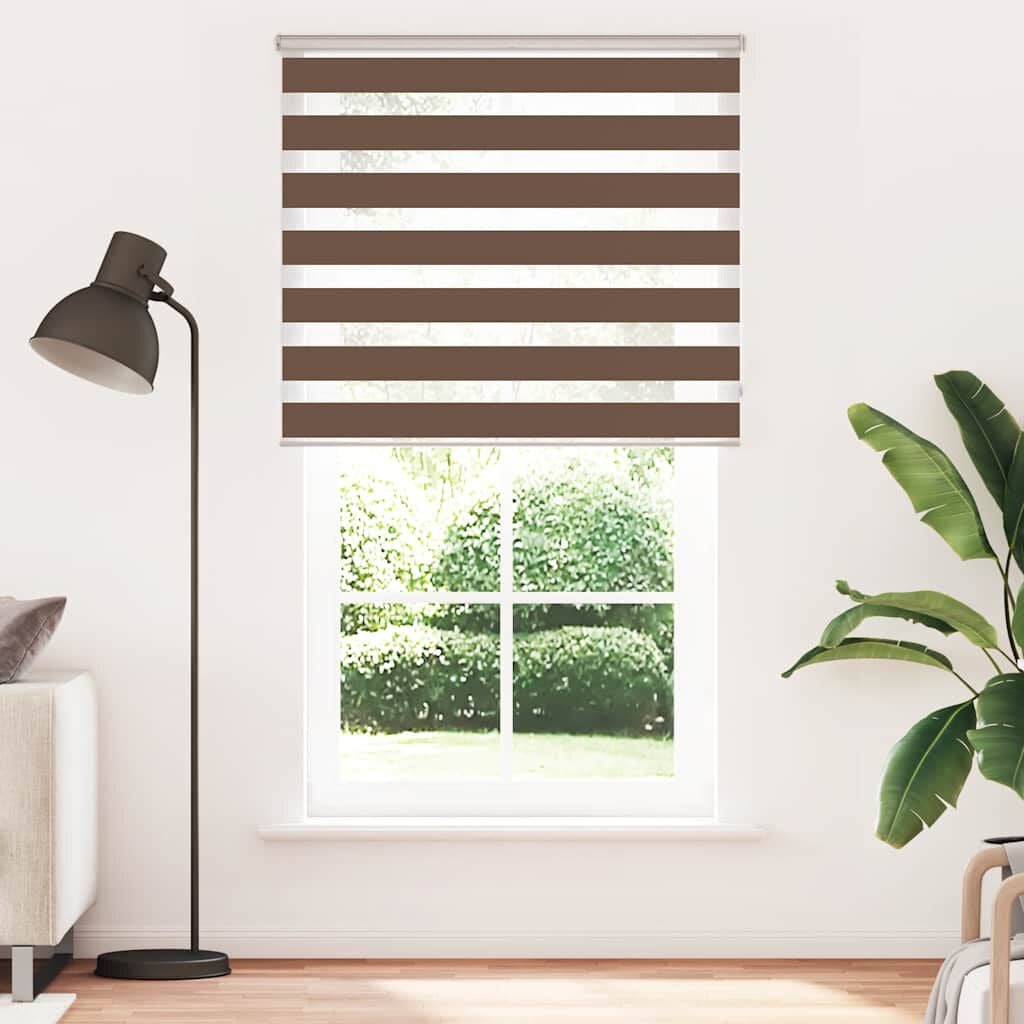 265311 - VIDAXL Perde Zebra Kafe 135x230 cm Poliester