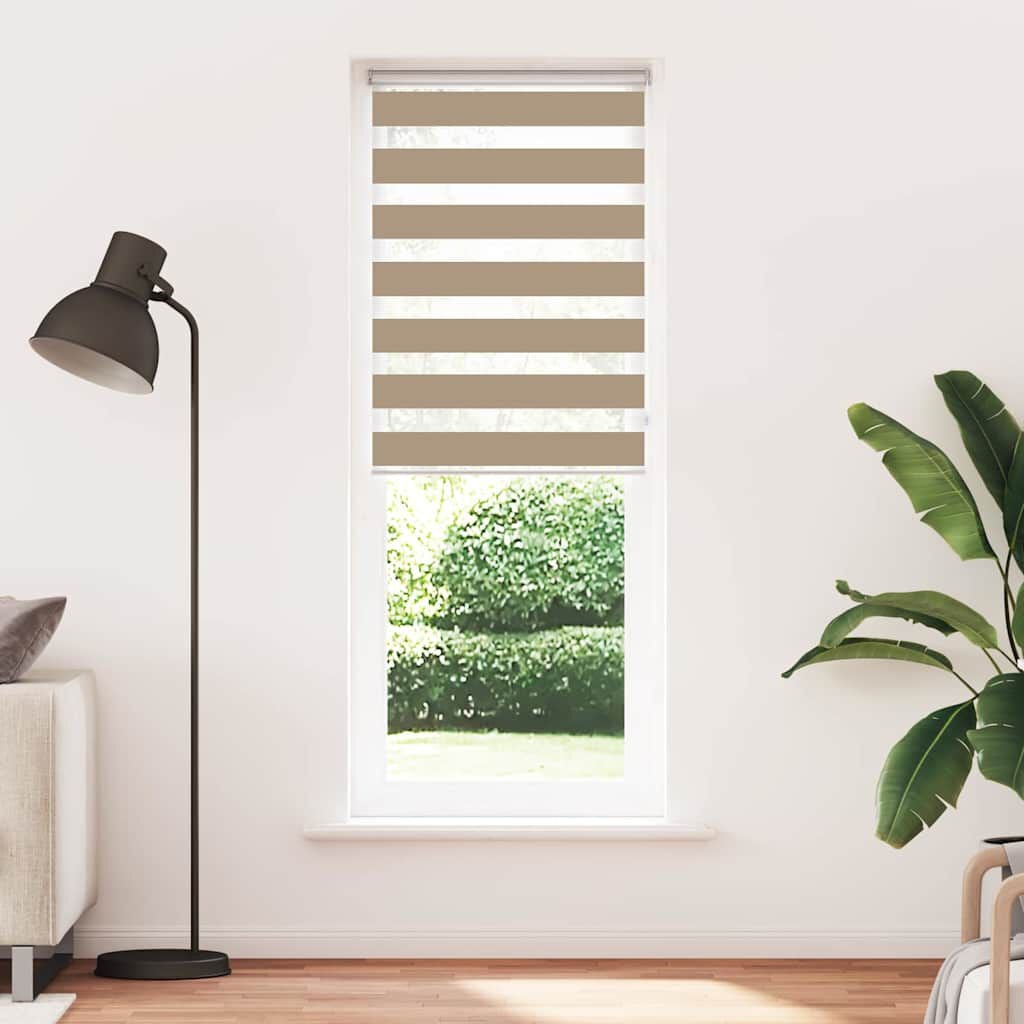 280343 - VIDAXL Perde Zebra Ngjyrë Kafe Rërë 70x230 cm, Gjerësia e pëlhurës 65,9 cm, Poliester