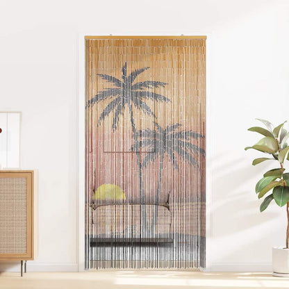 280349 - VIDAXL Perde Dere me Insekte dhe Printim Palme 90x220 cm, Bambu