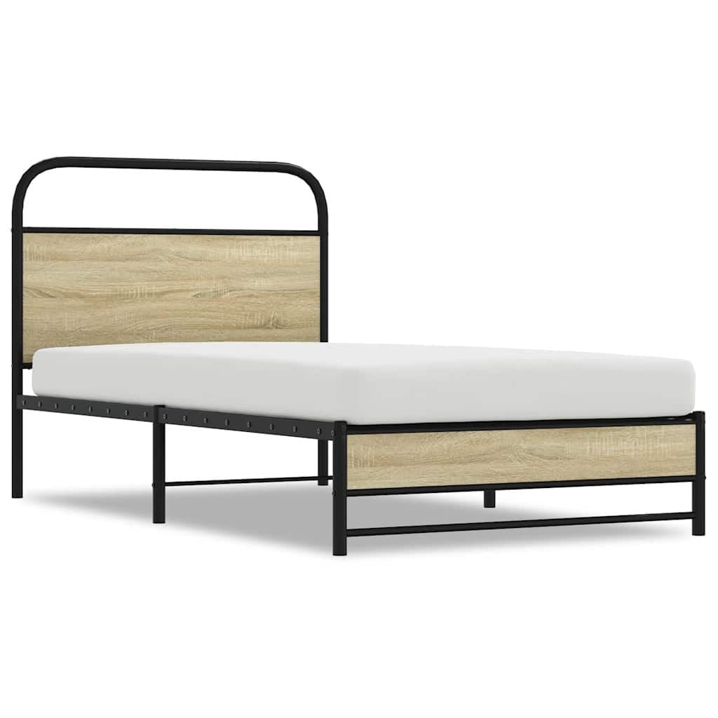 265327 - VIDA XL Kornizë shtrati pa dyshek 90x190 cm, dru i projektuar Sonoma Lis