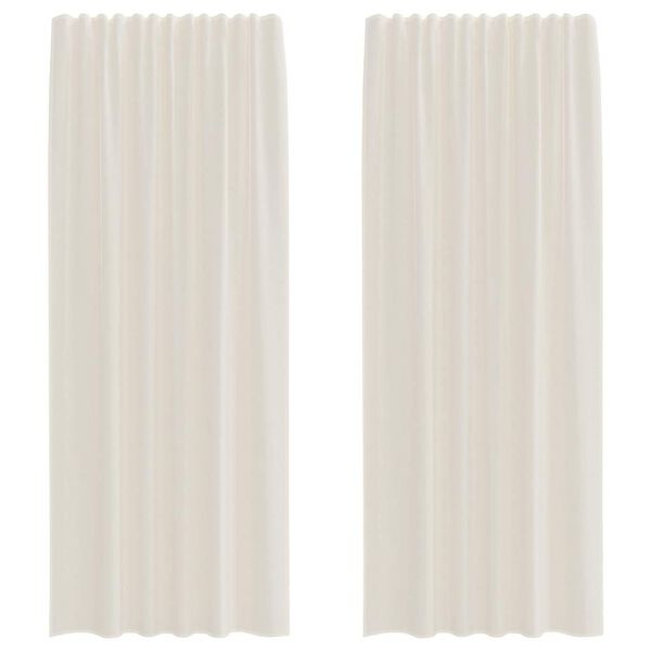 334276 - VIDA XL Perde Voile me Xhepa për Shkopinj, 4 copë, ngjyrë kremi