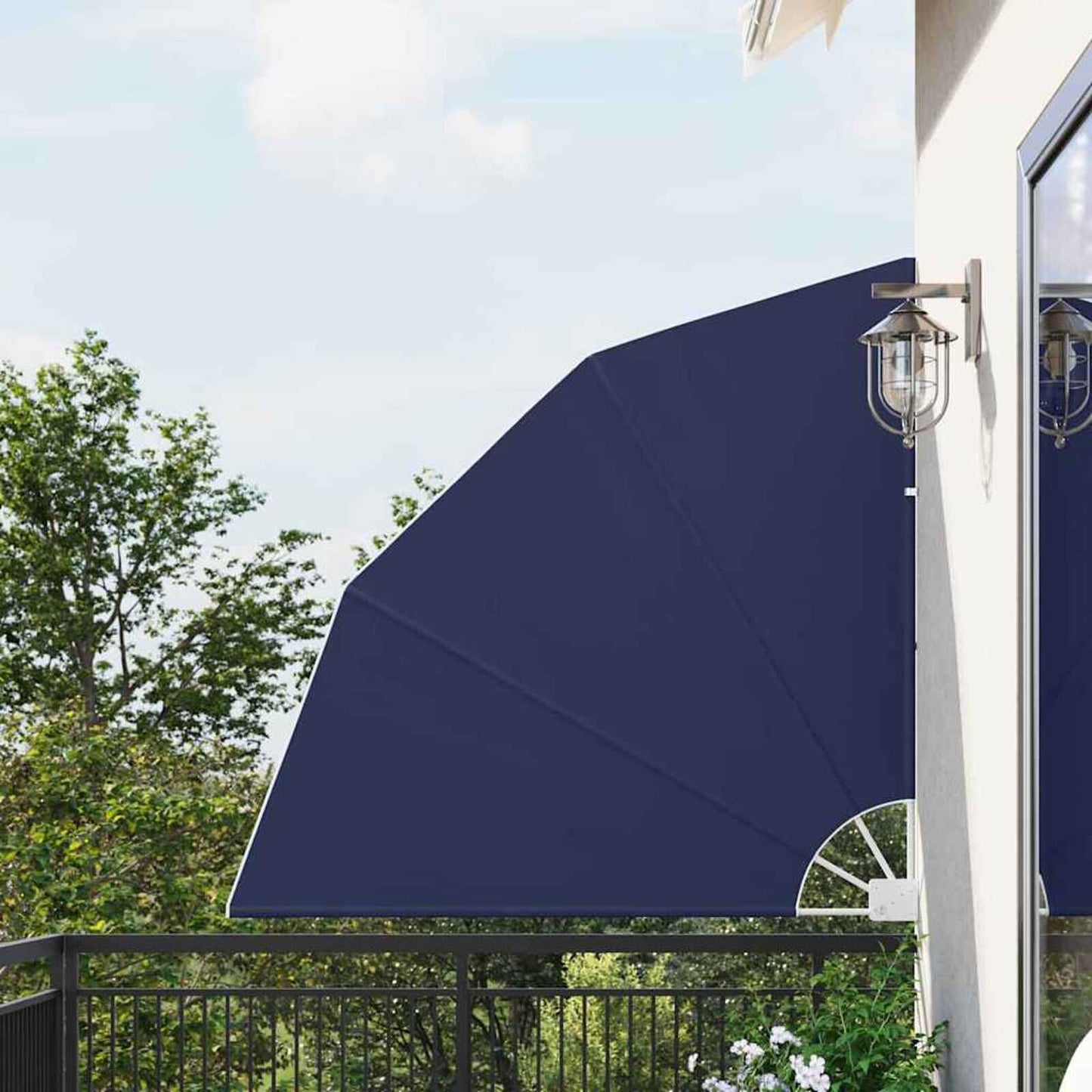 280382 - AAA Ekran për Privatësi Ballkoni 140 x 140 cm, Poliester, Blu Marine