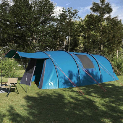 333370 - VidaXL Tendë tuneli për 4 persona, ngjyrë blu dhe gri