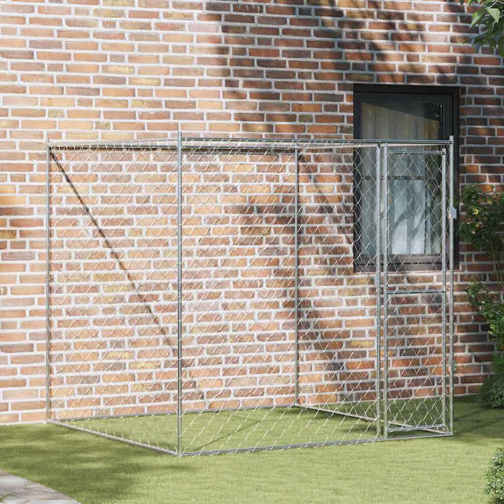 280418 - Kafaz Qeni vidaXL Argjendi, 200 x 200 x 200 cm, Çelik i Galvanizuar