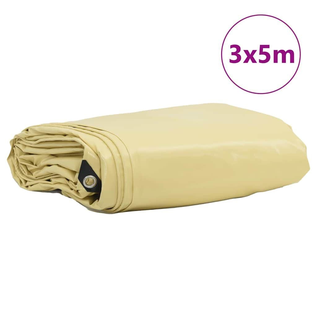 280433 - vidaXL Tenda Prerjeje 650 g/m² Bezhë 3 x 5 m Kanavacë e veshur me PVC