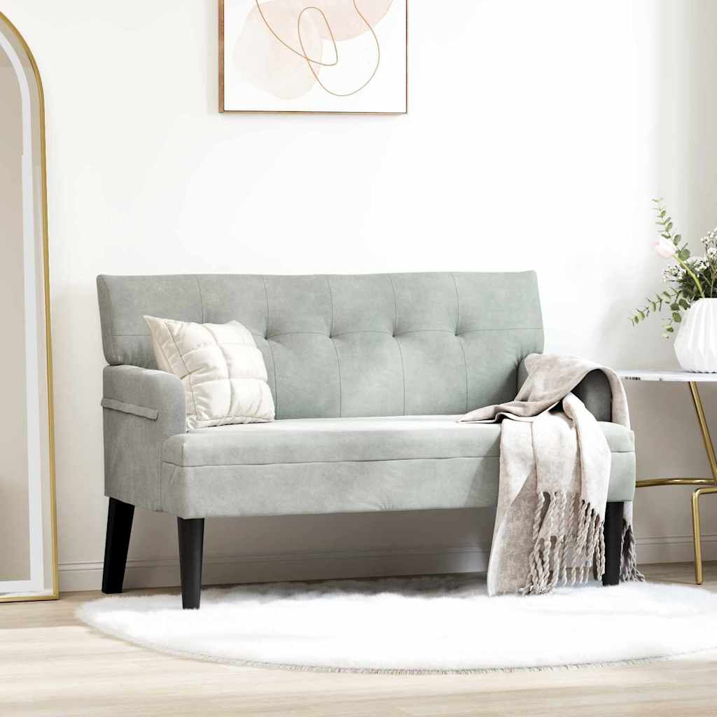 280445 - vidaXL Banc Chesterfield Gris clair 112 x 65,5 x 75 cm Velours