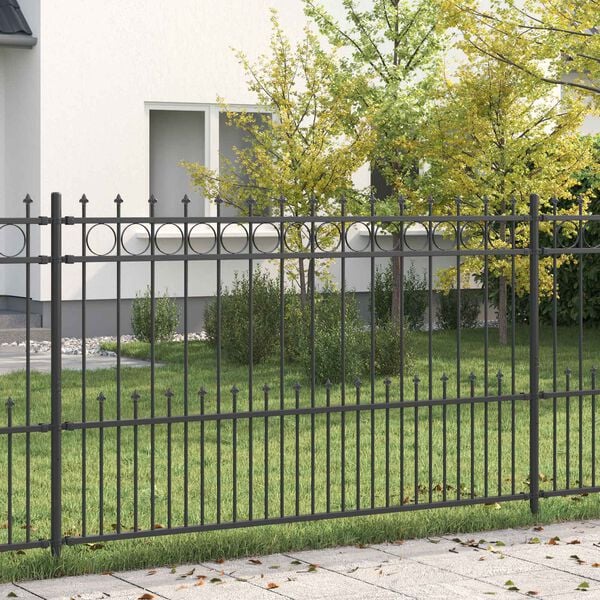 334374 - VIDAXL Gardh Unazor me Thumba HORST 200 x 166 cm Çelik i Lyer me Pluhur, i Zi