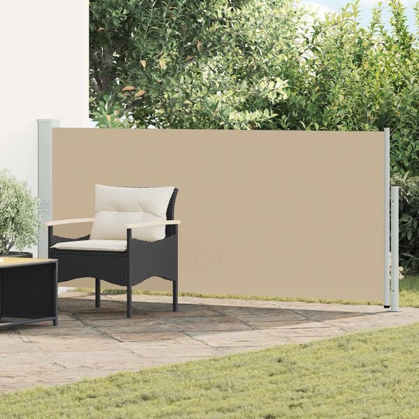 334388 - VIDAXL Tendë anësore e tërheqshme 140 x 500 cm Poliester Drejtkëndëshe