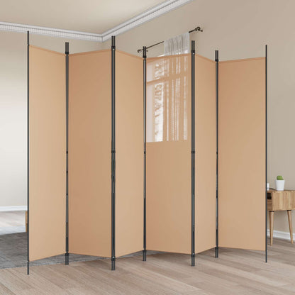 280478 - vidaXL Ndarëse Dhome me 6 Panele, Ngjyrë Bezhë 300 x 200 cm, Pëlhurë