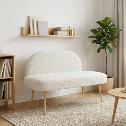 291482 - VIDA XL Stol i Mbushur me Mbështetëse Shpine, Ngjyrë Kremi 110 x 60 x 76 cm, me Kopsa