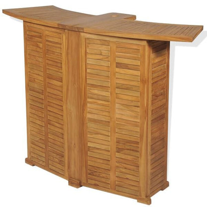 333214 - VIDA XL Tavolinë Bari e Palosshme 155x53x105 cm Dru Tiku i Fortë