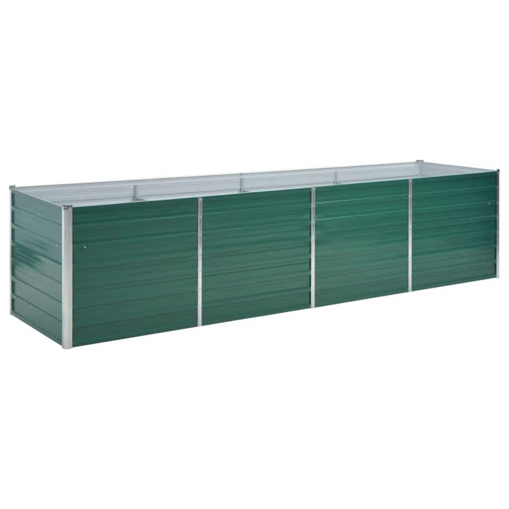 280564 - vidaXL Vazo e Ngritur për Kopsht 320 × 80 × 77 cm, Çelik i Galvanizuar, e Gjelbër