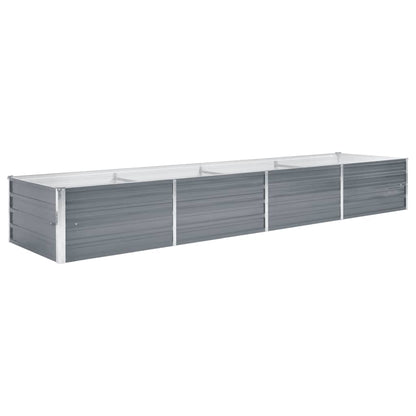 265609 - vidaXL Vazo e Ngritur për Kopsht prej Çeliku të Galvanizuar 320x80x45 cm – Gri