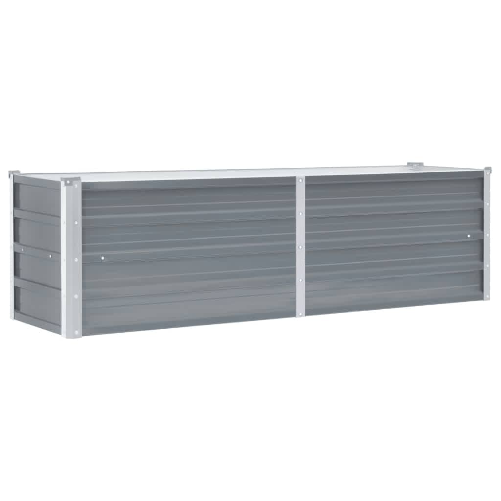 265392 - vidaXL Vazo e Ngritur për Kopsht 160×40×45 cm – Gri, Çelik i Galvanizuar