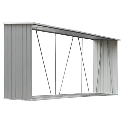 244452 - vidaXL Depozitim Druri për Kopsht, Çelik i Galvanizuar, Gri 330x84x152 cm
