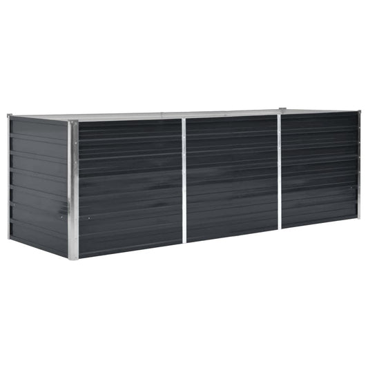 265222 - vidaXL Kuti e Ngritur për Mbjellje 240x80x77 cm prej Çeliku të Galvanizuar Ngjyrë Antracit