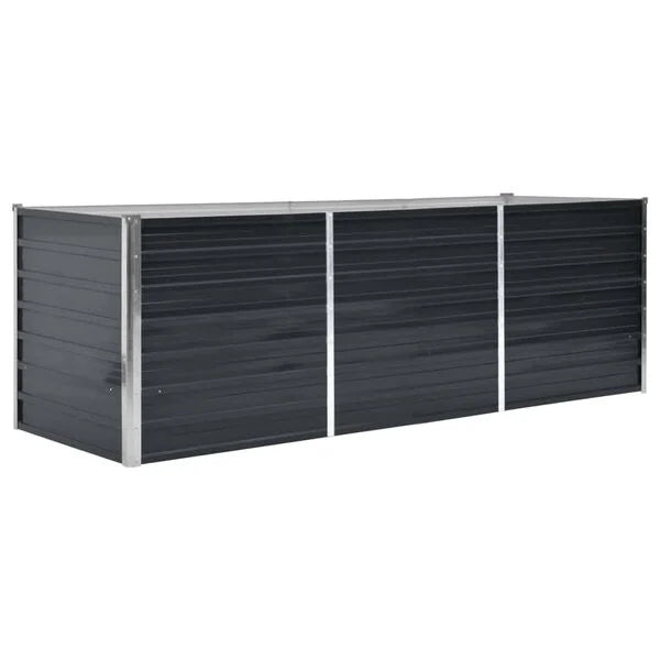 244317 - vidaXL Kuti e Ngritur për Kopsht 240x80x77 cm – Çelik i Galvanizuar, Anthracite