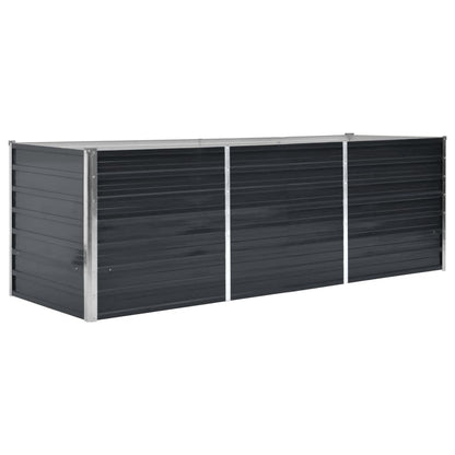 265306 - vidaXL Kuti e Ngritur për Mbjellje 240x80x77 cm prej Çeliku të Galvanizuar Ngjyrë Antracit