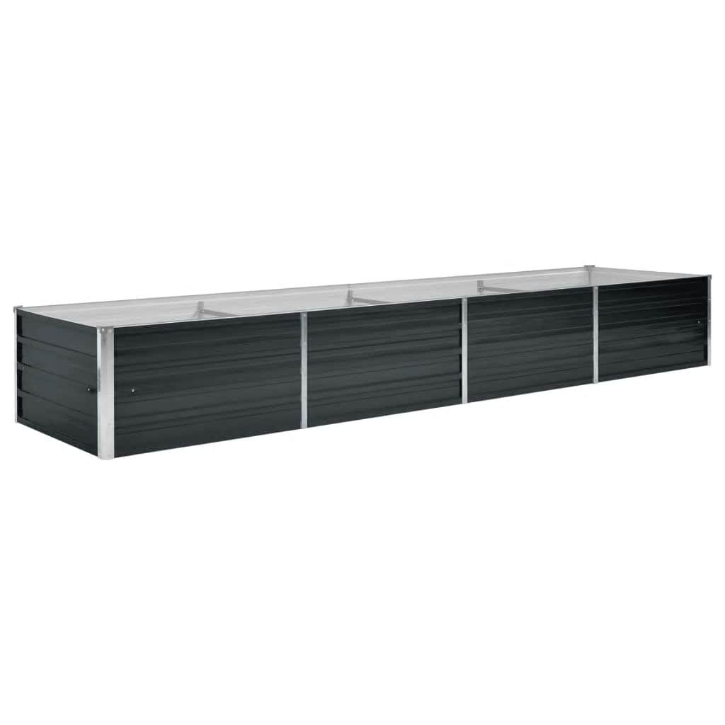 244416 - VIDAXL Shtrat kopshti i ngritur 320x80x45 cm, Ngjyrë Antraciti  e galvanizuar
