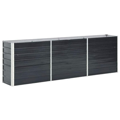 333102 - VIDA XL Shtretër i ngritur për kopsht, Çelik i Galvanizuar, 240x40x77 cm, Antracit