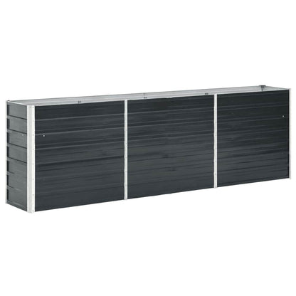 244335 - vidaXL Kuti e Ngritur për Kopsht 240x40x77 cm – Çelik i Galvanizuar, Anthracite