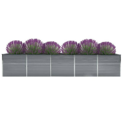 265069 - vidaXL Vazo e Ngritur për Kopsht prej Çeliku të Galvanizuar 400x80x45 cm – Gri