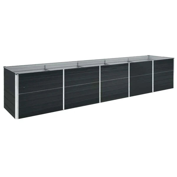 265212 - vidaXL Vazo e Ngritur për Kopsht 400×80×77 cm – Anthracite, Çelik i Galvanizuar