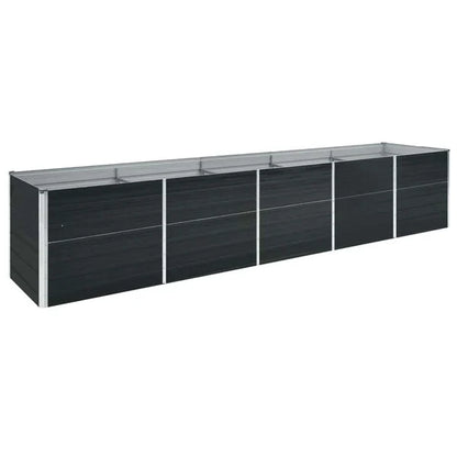 265212 - vidaXL Vazo e Ngritur për Kopsht 400×80×77 cm – Anthracite, Çelik i Galvanizuar
