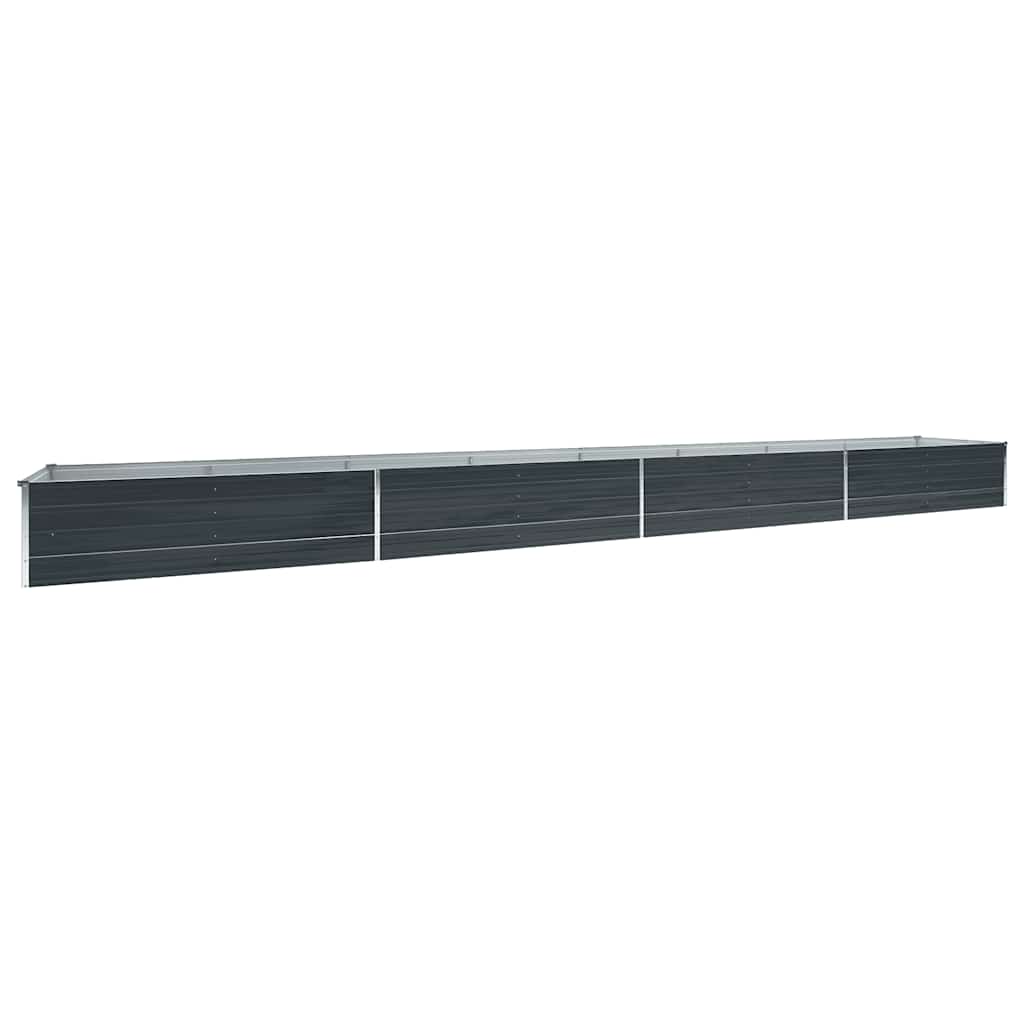 244424 - vidaXL Kuti e Ngritur për Kopsht 600x80x45 cm – Çelik i Galvanizuar, Anthracite