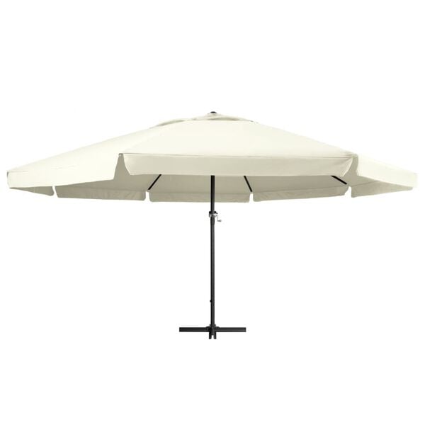333383 - VidaXL Çadër Kopshti me Shtyllë Alumini, 600 cm, e Bardhë, Rëre