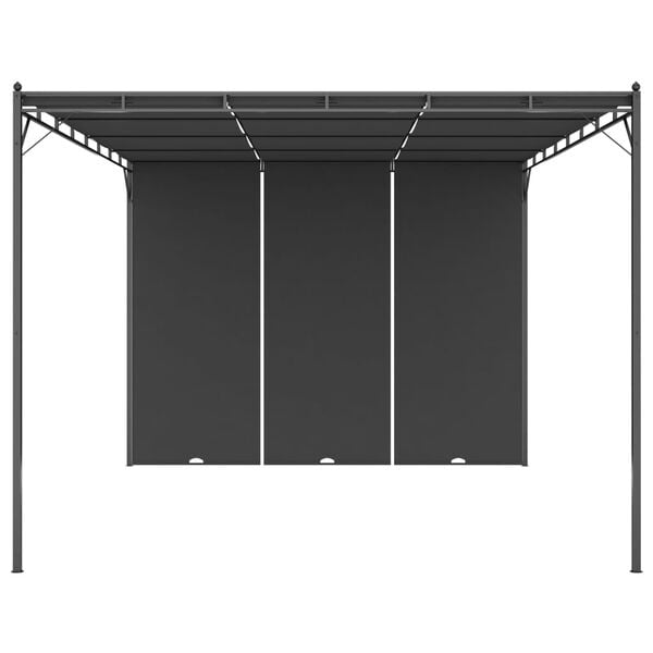291287 - VIDAXL Gazebo Kopshti me Perde Anësore 4x3x2,25 m Antracit