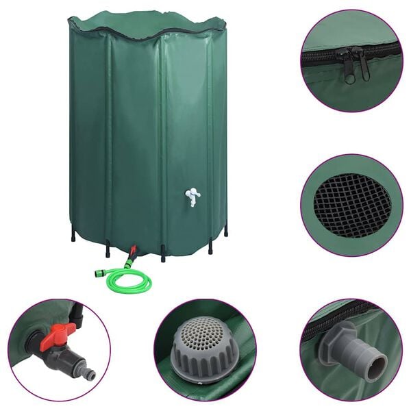 291044 - VIDAXL Rezervuar uji shiu i palosshëm me rubinet 1250 L
