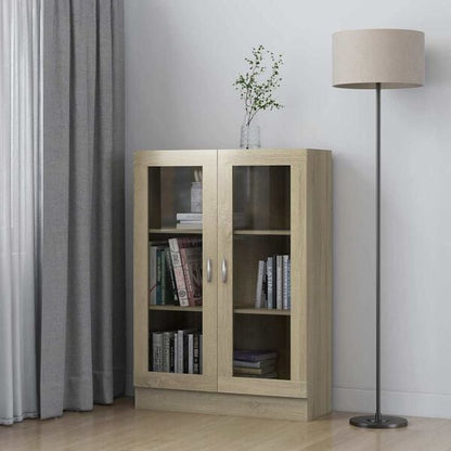 333533 - VIDAXL Dollap Vitrinë Sonoma Lisi 82,5x30,5x115 cm Dru i Inxhinieruar