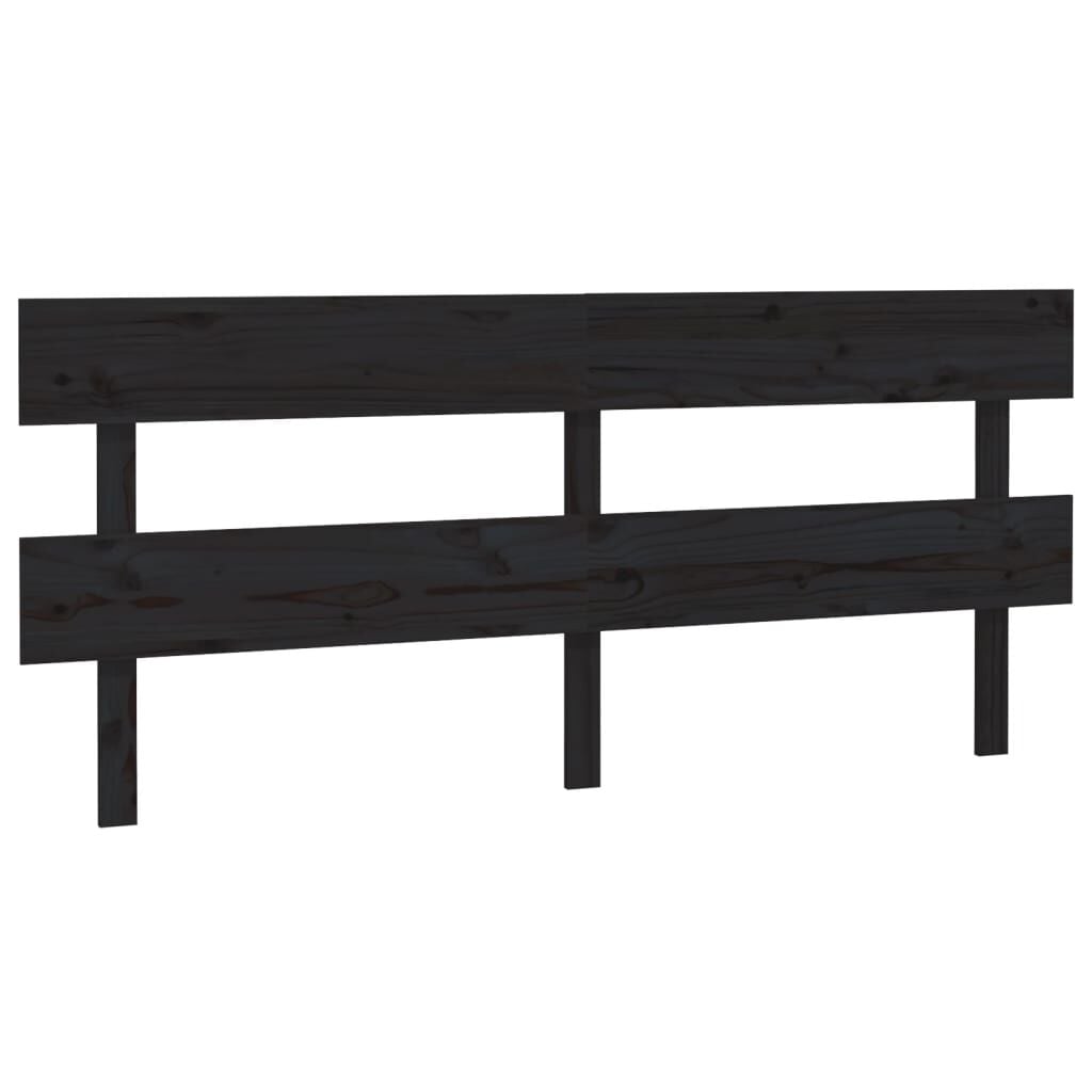 280528 - VIDAXL Kokë Kreveti e Zezë 204x3x81 cm Dru i Masturbuar Pishe