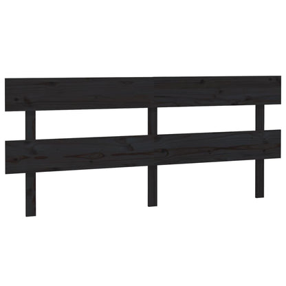 280528 - VIDAXL Kokë Kreveti e Zezë 204x3x81 cm Dru i Masturbuar Pishe