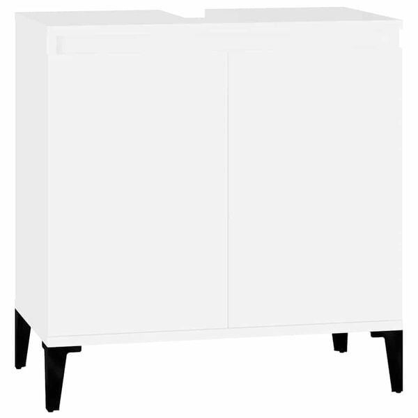 334455 - VIDAXL Dollap Lavamani i Bardhë 58x33x60 cm Dru i Inxhinieruar