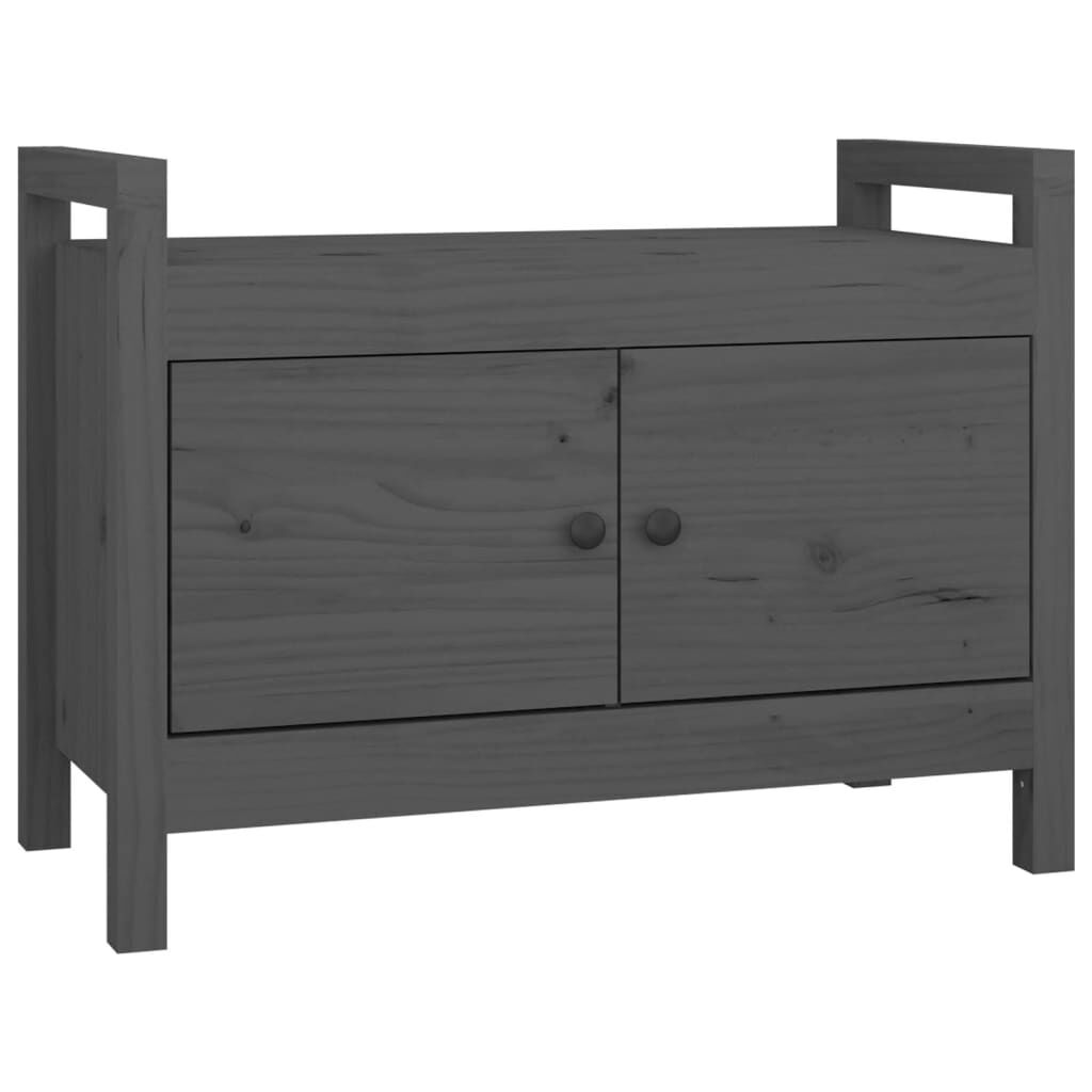 280532 - VIDAXL Stol Korridori Gri 80x40x60 cm Dru Pishe i Fortë