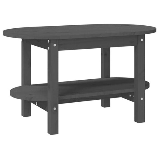 333512 - VIDAXL Tavolinë kafeje Gri 80x45x45 cm Dru i fortë Pishe