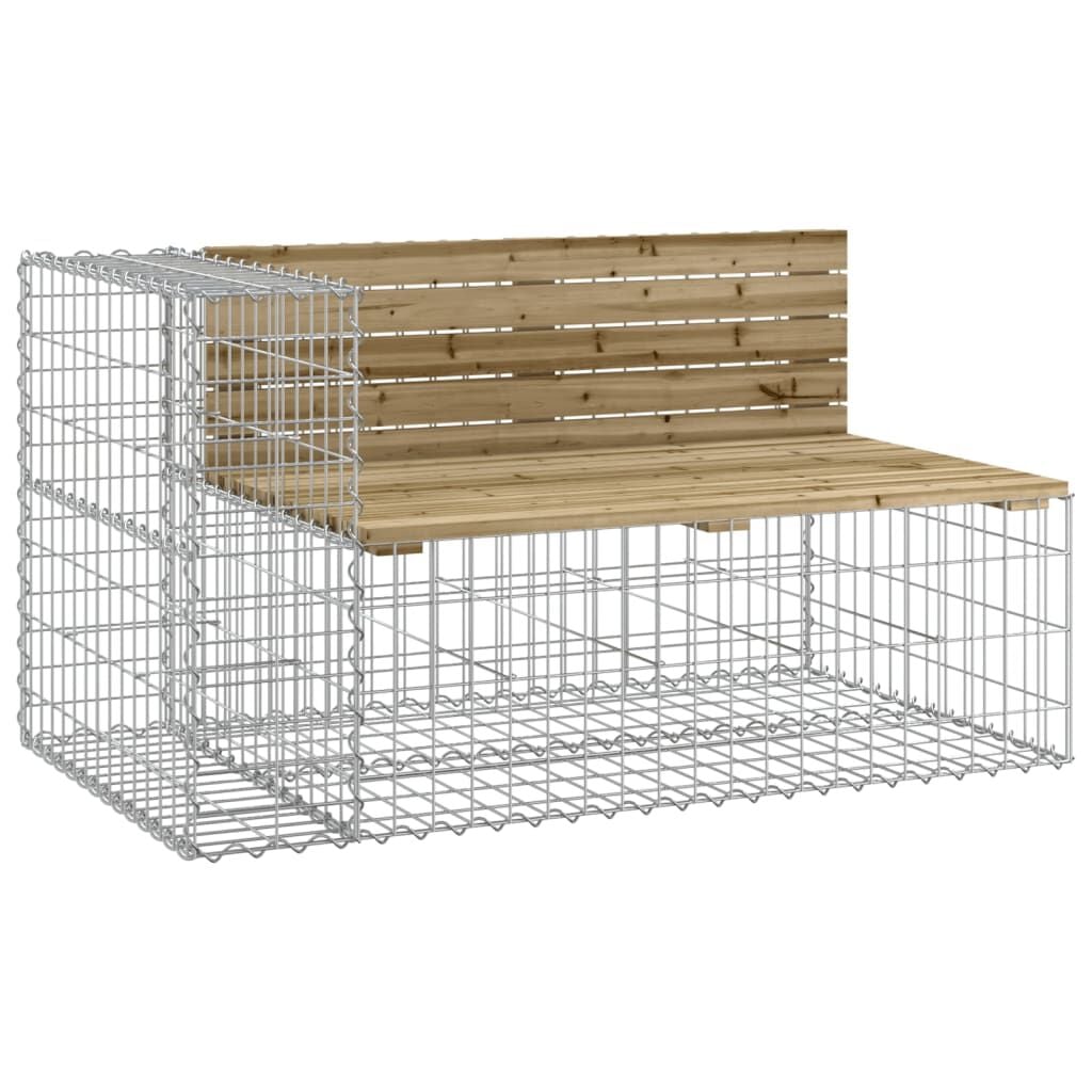 280559 - VIDAXL Stol Kopshti me Dizajn Gabion 122x71x65,5 cm Dru Pishe i Impregnuar