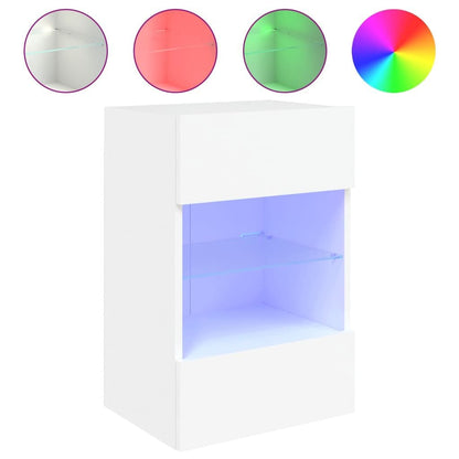 280563 - VIDA XL DOLLAP MURI PËR TV ME DRITA LED, I BARDHË 40x30x60,5 cm