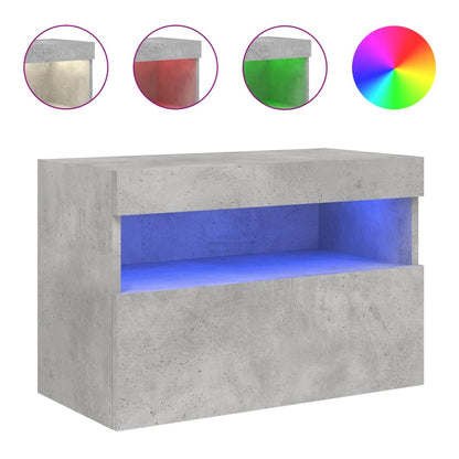 270039 - vidaXL Kabinet TV për Mur me LED – 60x30x40 cm, Beton Gri