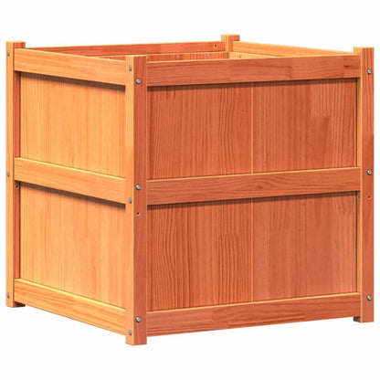 280566 - VIDA XL VAZO KOPSHTI NGJYRË DYLLI KAFE 70x70x70 cm DRU PISHE I FORTË
