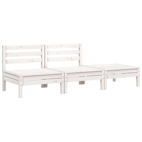 291558 - VIDAXL Divan Kopshti 3-Vendësh prej Druri Pishe të Bardhë