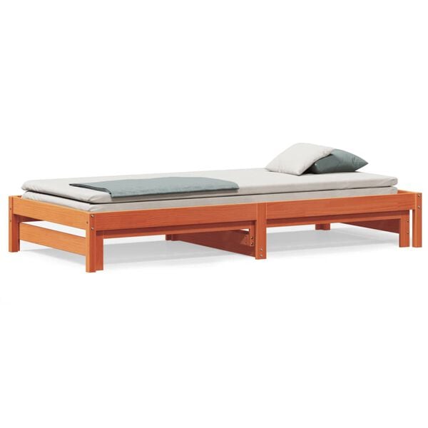 291561 - VIDAXL Divan me rrota pa dyshek, ngjyrë kafe 90x200 cm