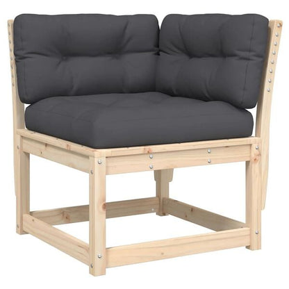 334486 - VIDAXL Divan Këndi për Kopsht me Jastëkë 73x73x78 cm Dru Pishe i Fortë