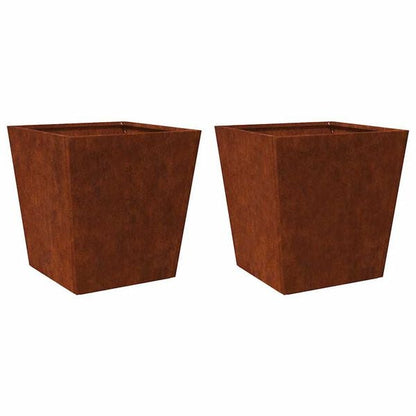 291563 - VIDAXL Vazo Kopshti 2 copë 50x50x50 cm Çelik Rezistent ndaj Motit